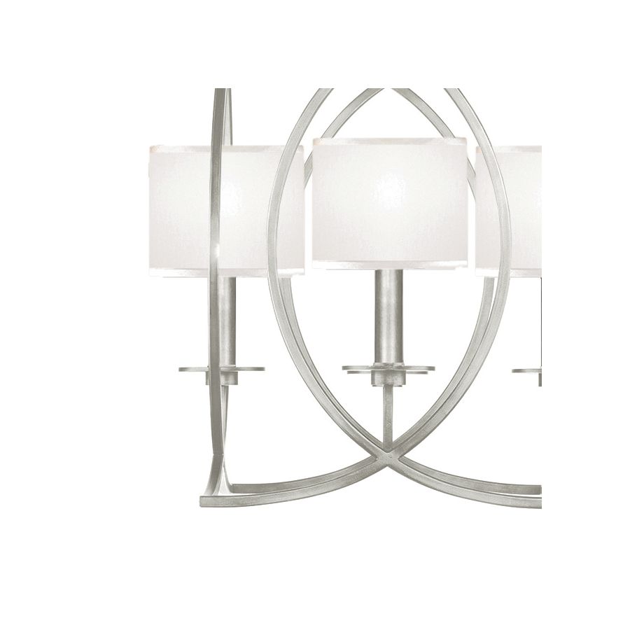 Silver Leaf / White Fabric Shades - 887740-41