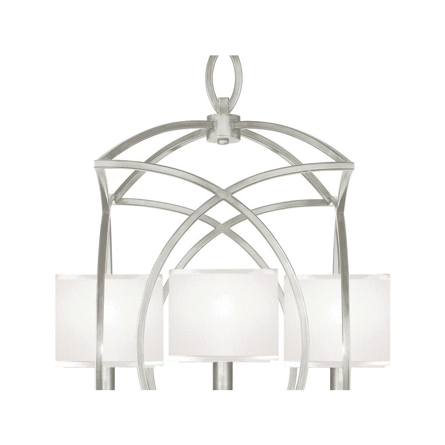 Silver Leaf / White Fabric Shades - 887740-41