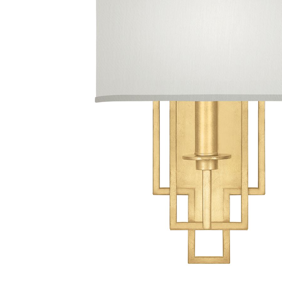 Gold Leaf / White Fabric Shades - 889350-310