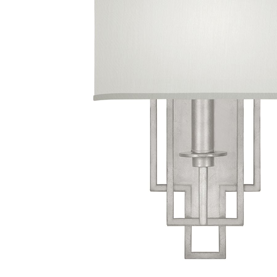 Silver Leaf / White Fabric Shades - 889350-41