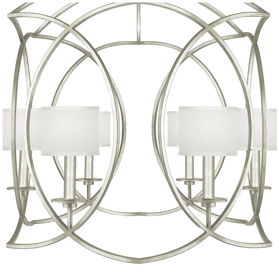 Silver Leaf / White Fabric Shades - 889840-41