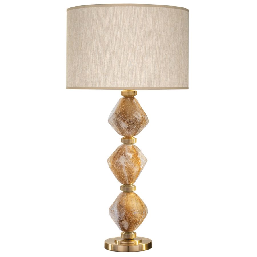 Natural Quartz Glass / Beige Fabric Shade - 900010-22