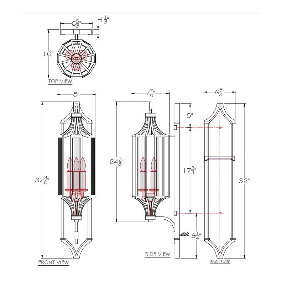 Bristol 32.4″ Outdoor Wall Mount - 900181