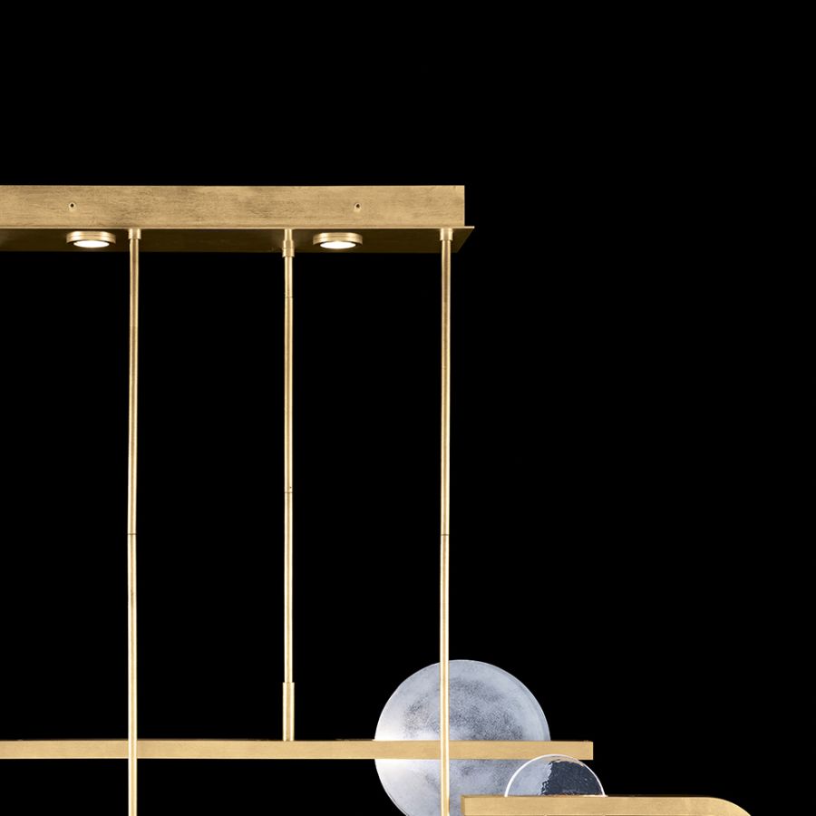 Gold Leaf / Clear & White Glass 922840-3