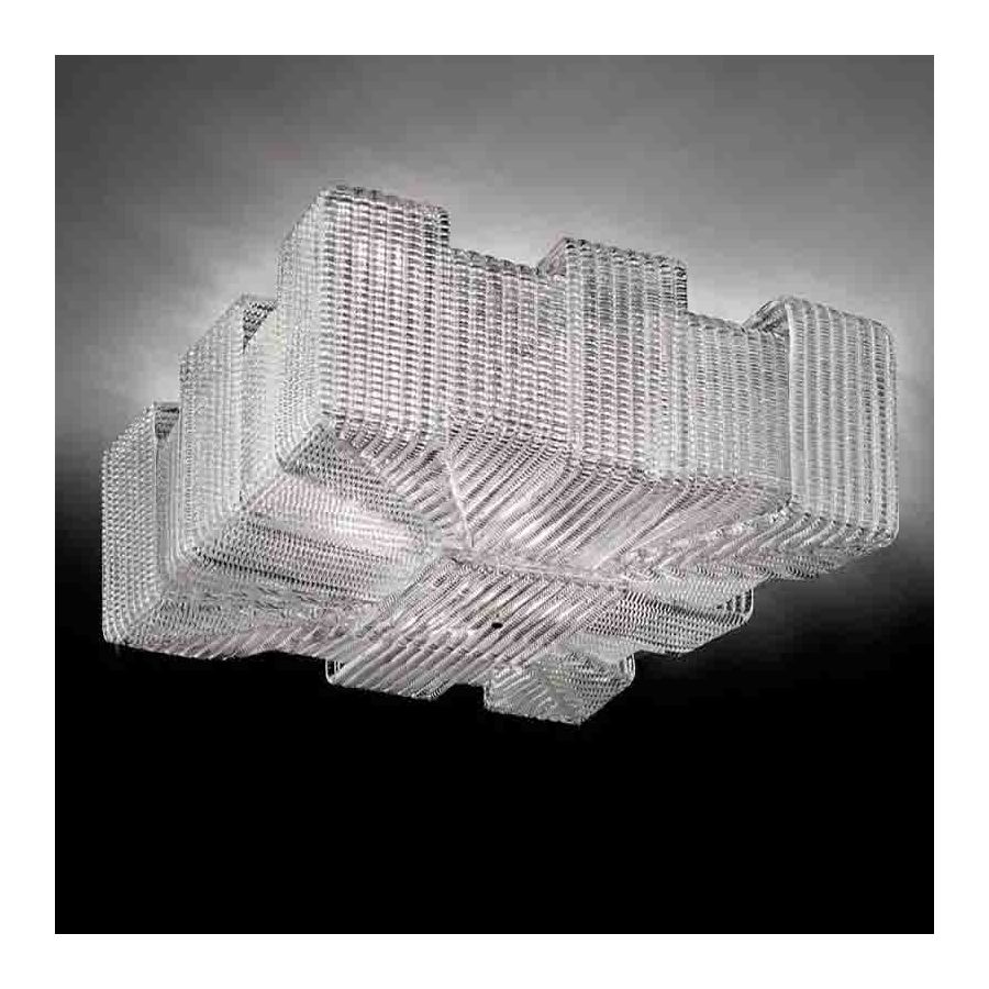 Chrome finish / Clear Cerchi glass color / 4 lights (cm.: 30 x 55 x 55 / inch.: 11.81" x 21.65" x 21.65")