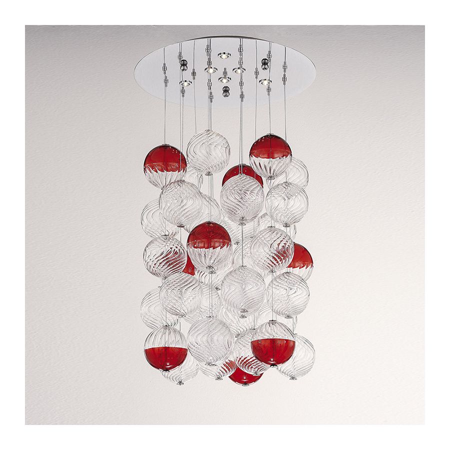 Сrystal / White / Red glass