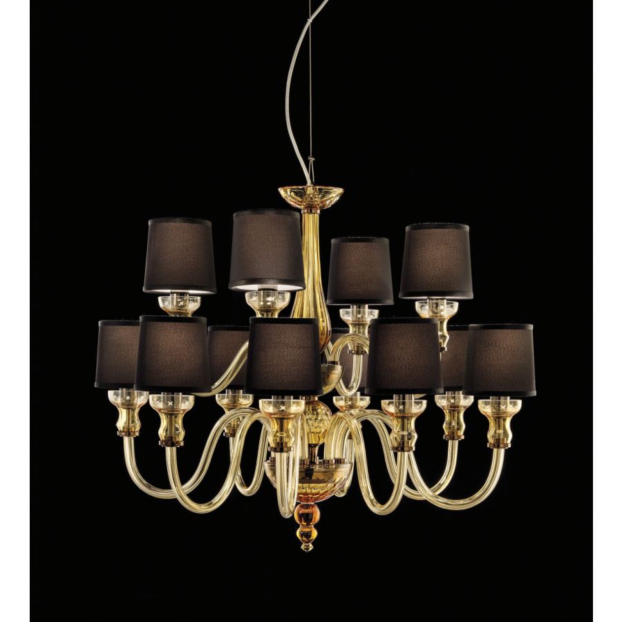 Finish Body-Amber / Lampshade - Black Ponge' / Structure  - On Gold nickel 