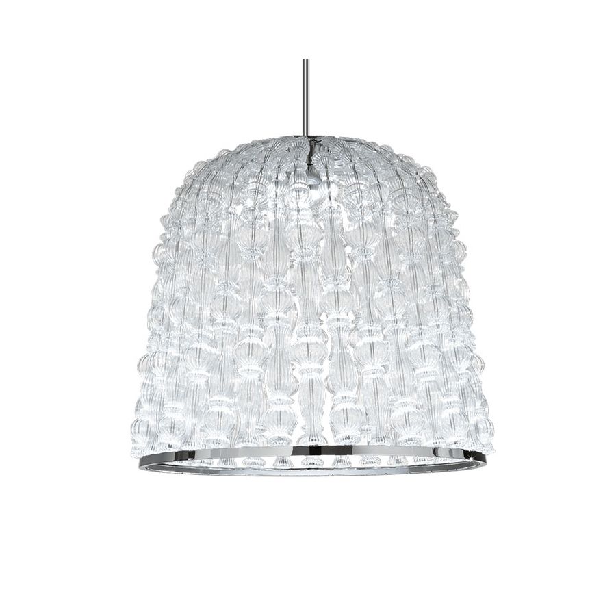 Pendant lamp / Chrome finish / Transparent glass