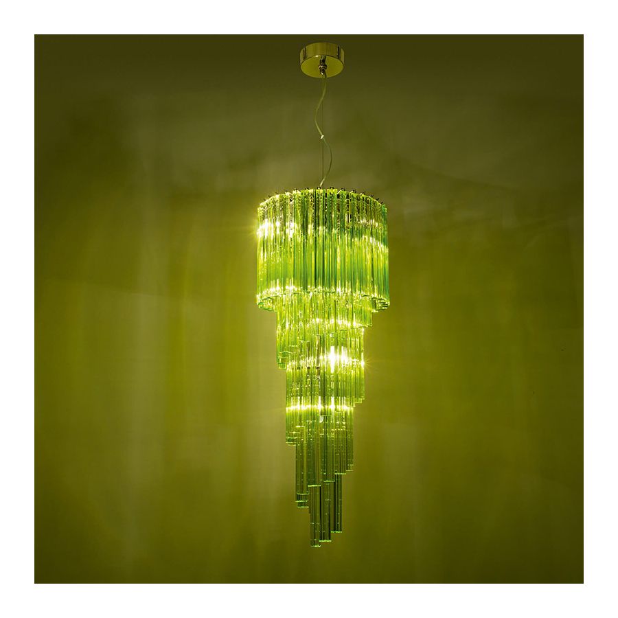 Chrome finish / Acid green glass / cm.: 190 x 40 x 40 / inch.: 74.80" x 15.75" x 15.75"