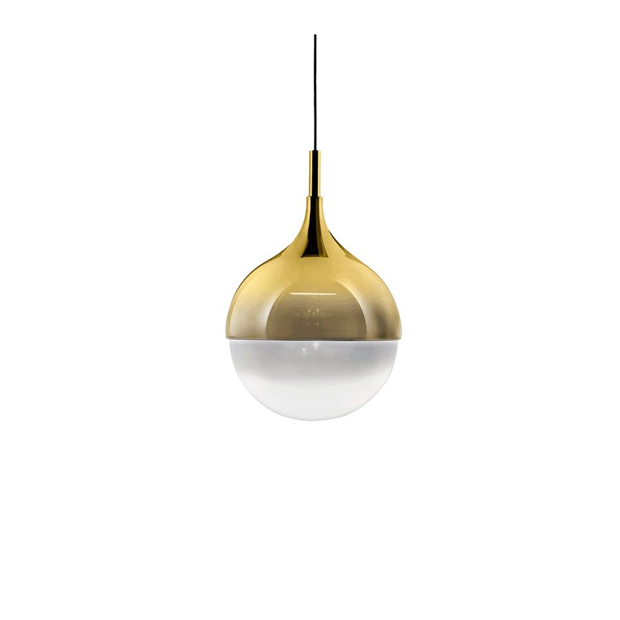 Pendant lamp / Finish: Light Gold metal with Gold shaded glass