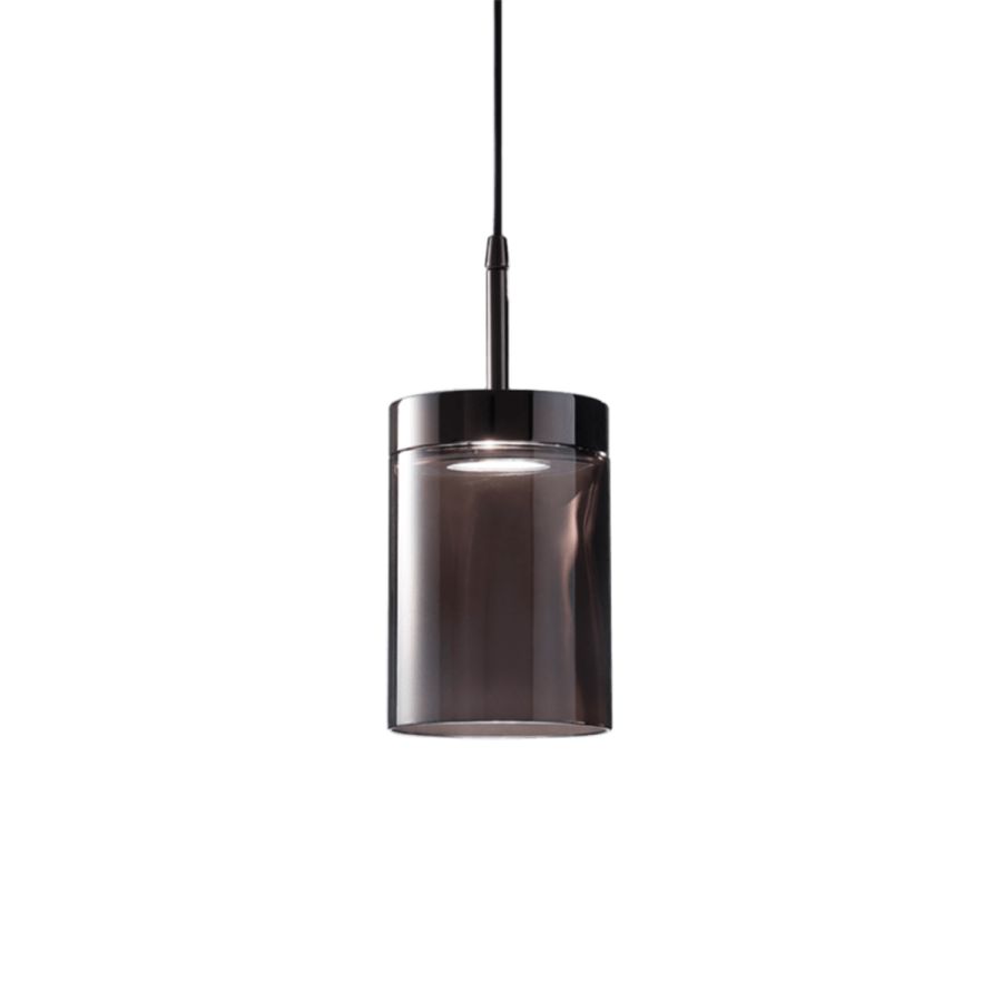 Pendant lamp / Gold Nickel finish / Dove colour glass