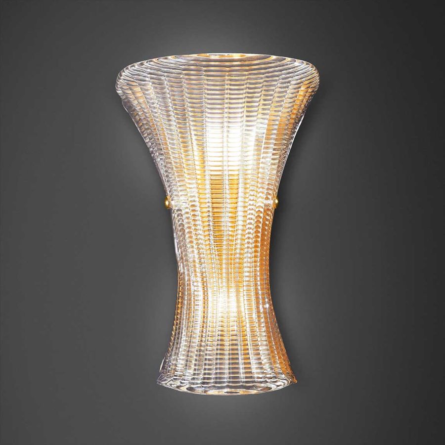 Wall lamp / Shiny Gold - Topaz diamond glass
