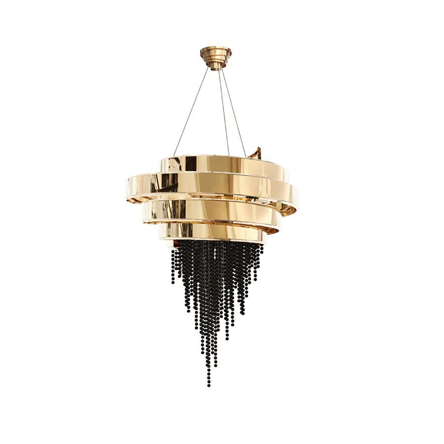 Gold plated finish & Black colour crystal Swarovski