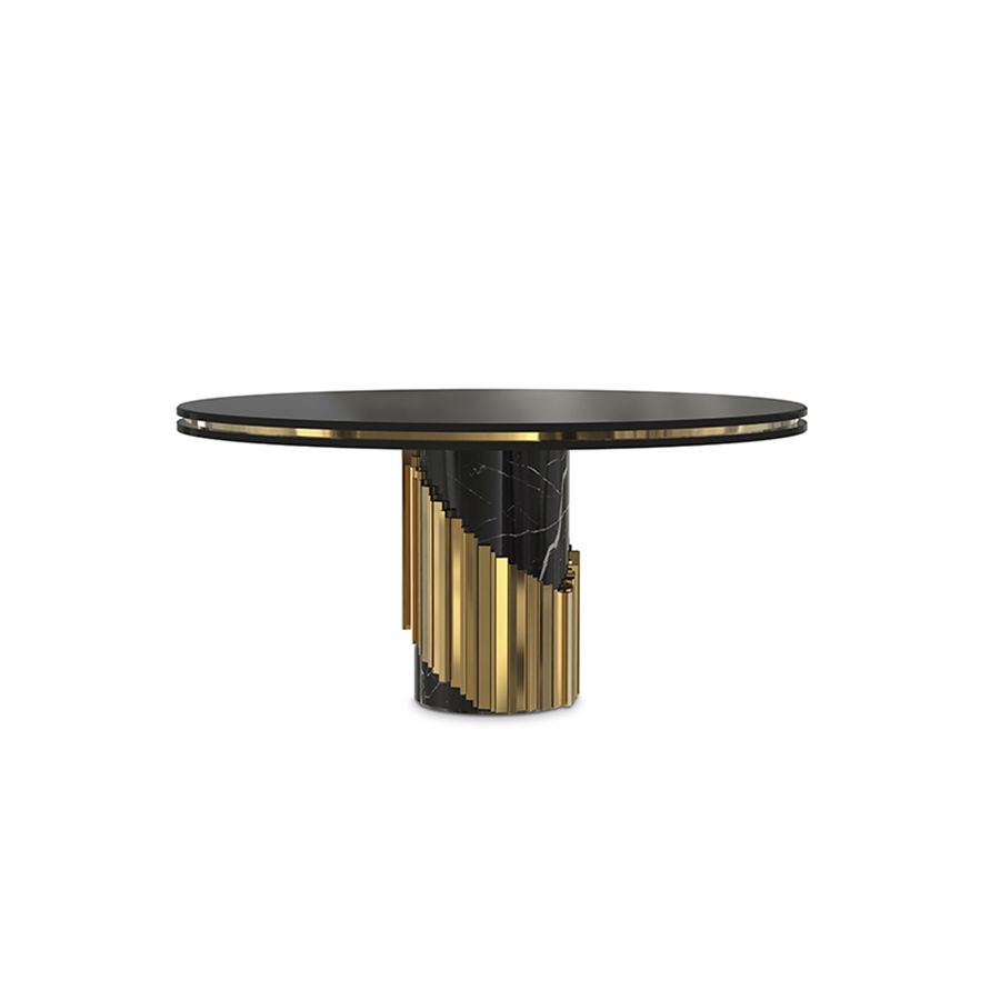 Gold plated finish & Marble nero marquina top