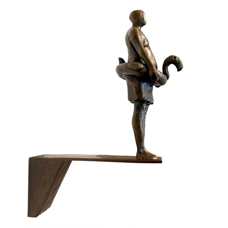 Bronze, light golden brown patina