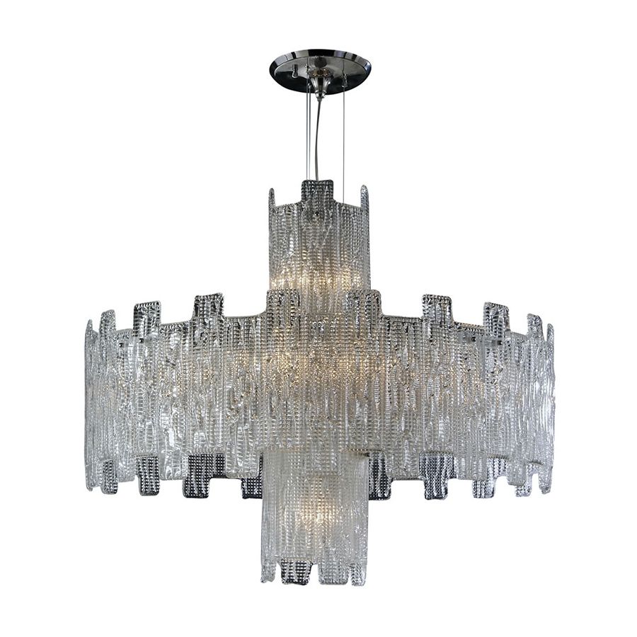 Pendant lamp / Polished Chrome finish / Transparent glass