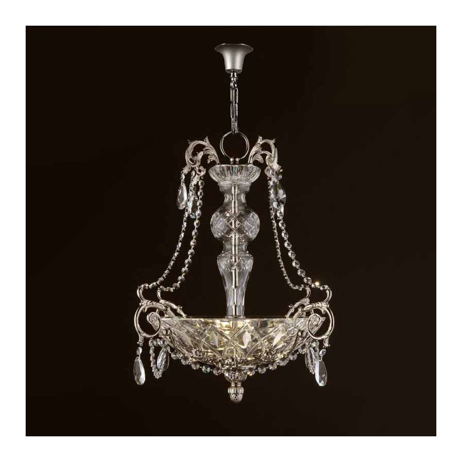 Chandelier / Polished nickel finish / Italian hand cut crystal