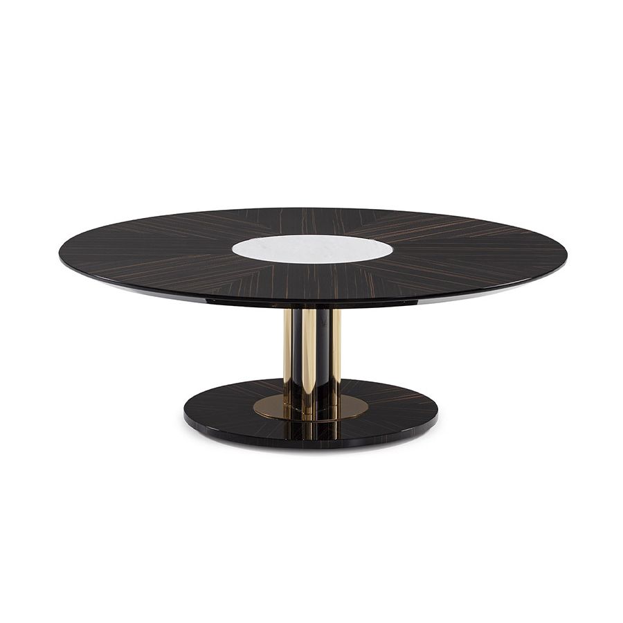 Coffee table (large) / High Gloss Makassar / Polished Brass finish