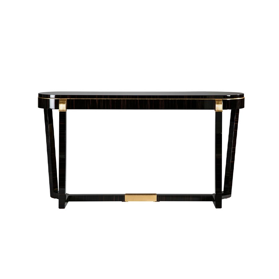 Console table / High Gloss Makassar wood