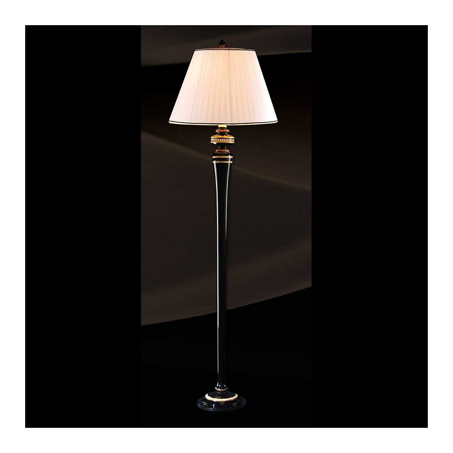 With white pleated lamp shade