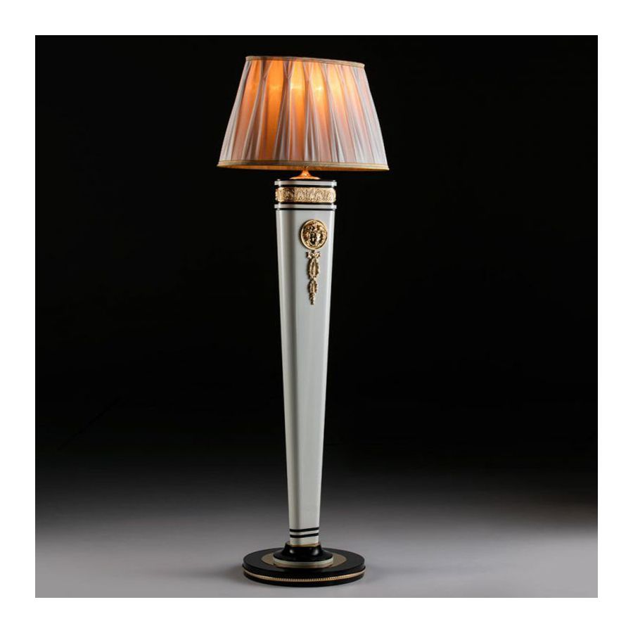 With pleated lampshade