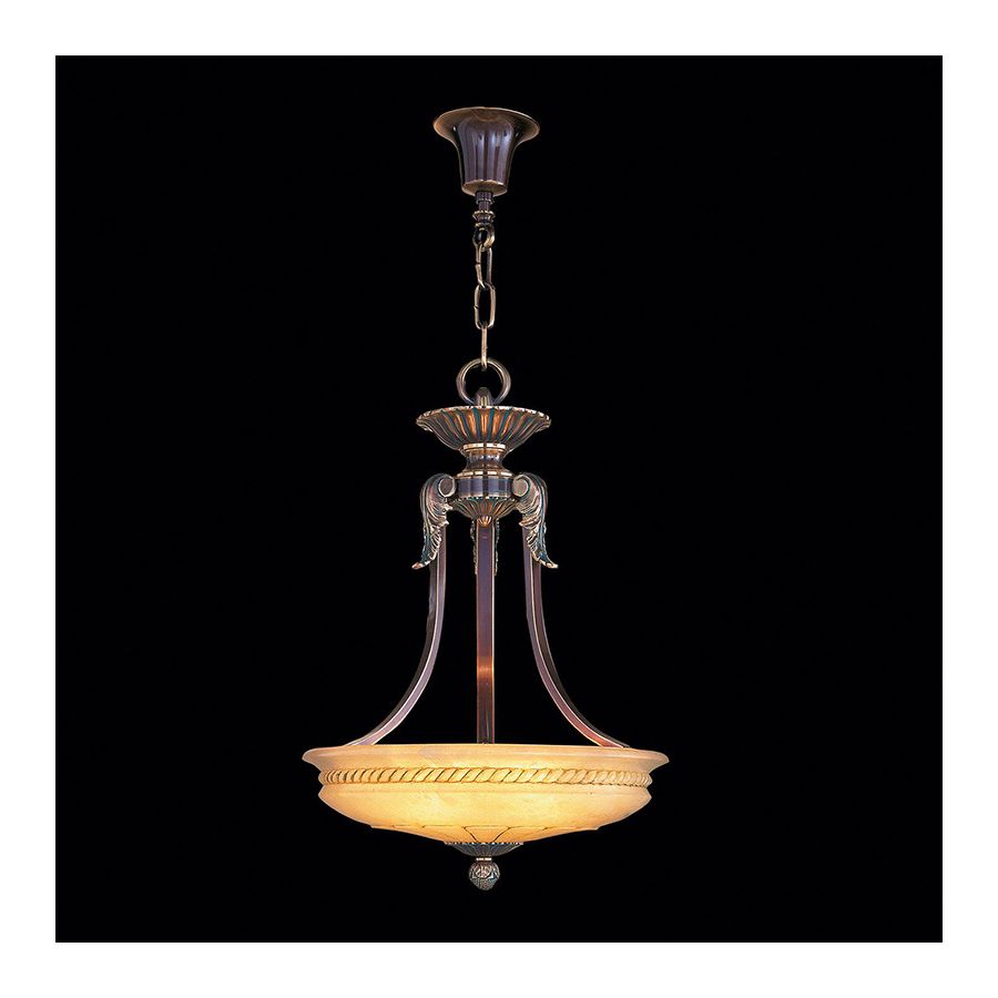 Antique Brass Finish / Brandy Alabaster Lamp Shade