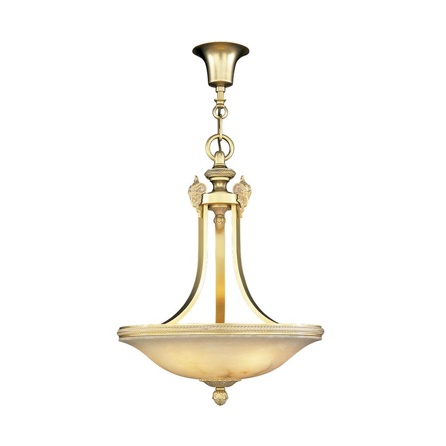 Pendant lamp / French Gold White Patine finish / White Alabaster lampshade