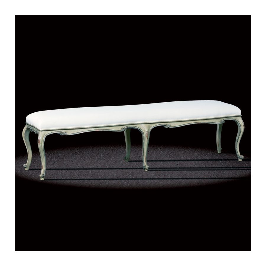 Antique White / Antique Green finish, cm.: 49 x 180 x 48 / inch.: 19.3" x 70.9" x 18.9"