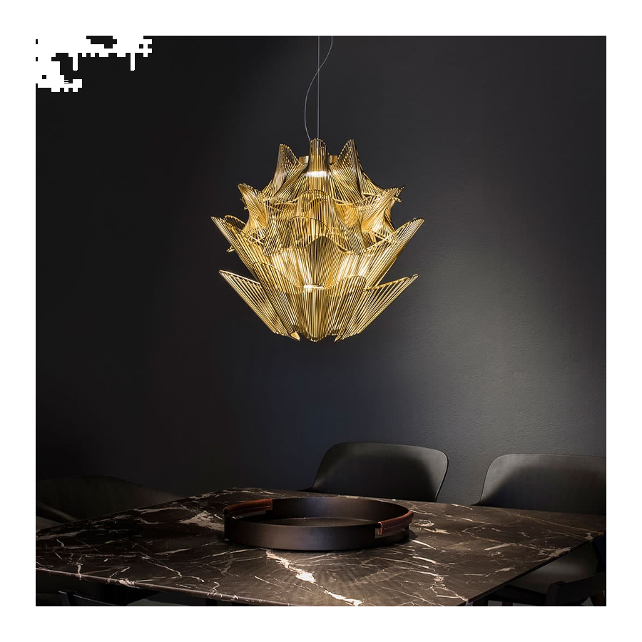 Suspension lamp / Gold plated finish