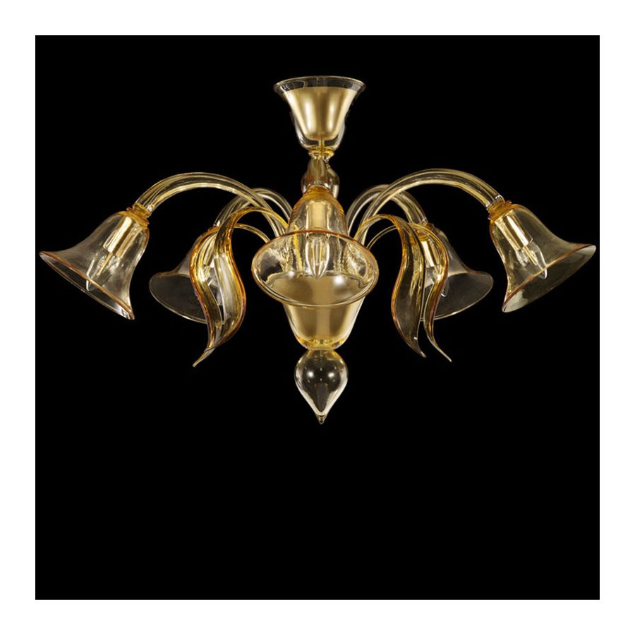 Acacia Glass / 5 lights (cm.: 55 x 90 x 90 / inch.: 21.66" x 35.43" x 35.43")