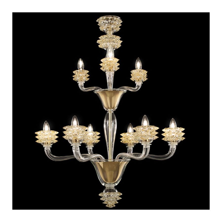 Clear with Gold Glass