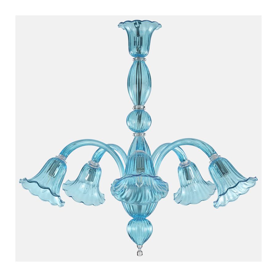 Sky Blue Glass / 5 lights