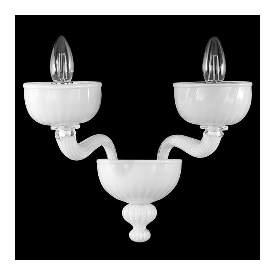 White Glass / 2 lights (cm.: 25 x 30 x 25 / inch.: 9.84" x 11.81" x 9.84")