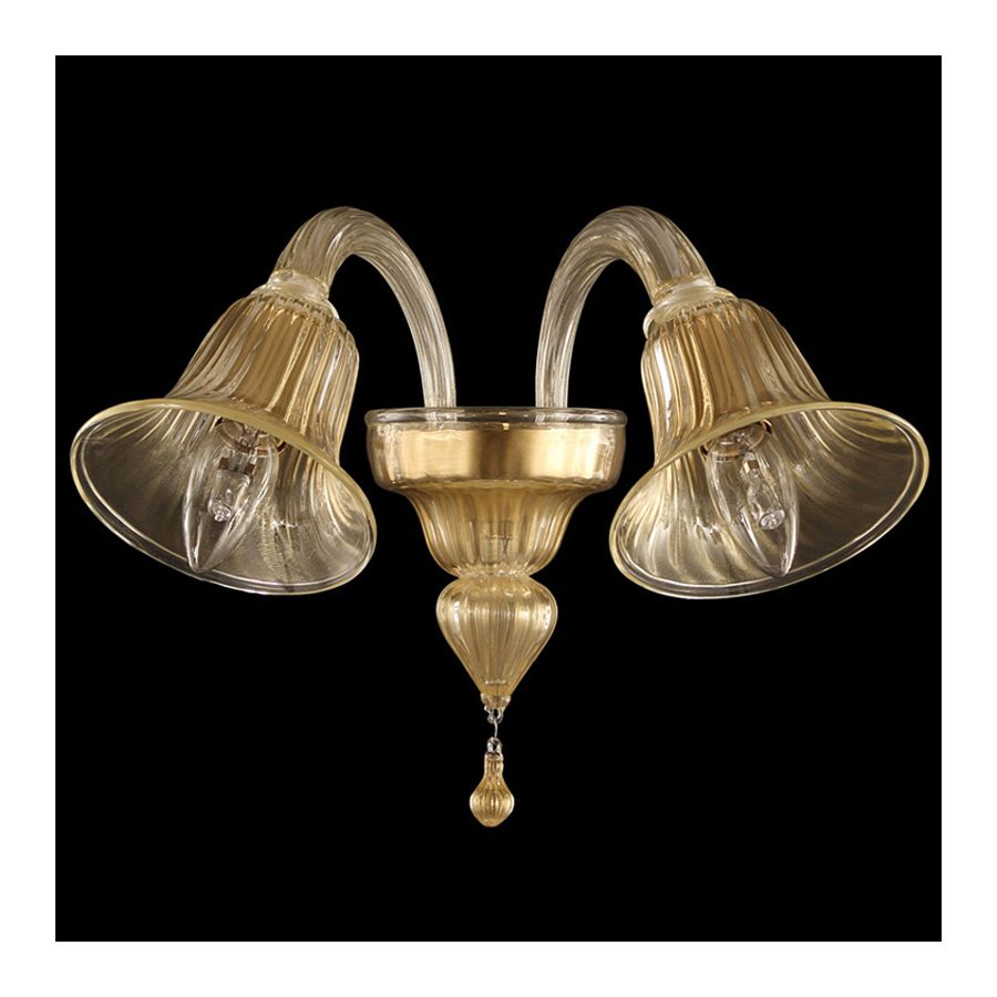 Gold Glass / 2 lights (cm.: 30 x 35 x 30 / inch.: 11.81" x 13.78" x 11.81")