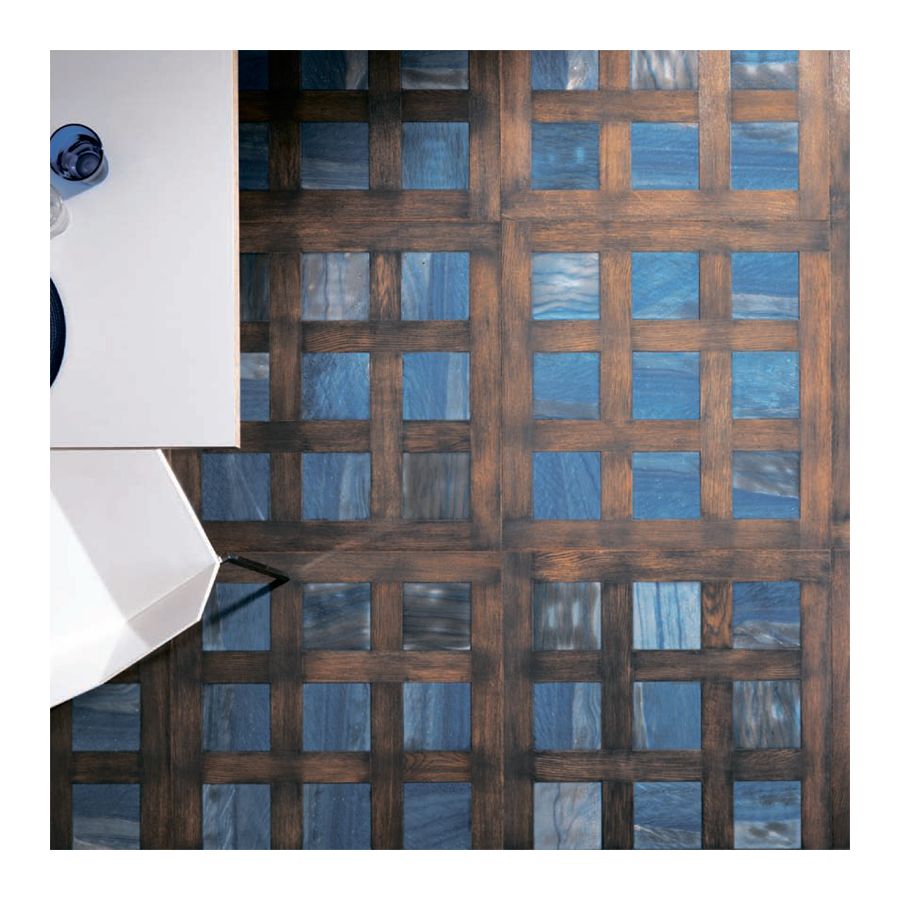 Wood Finish: Oak Grey; Marble Finish: Light Blue