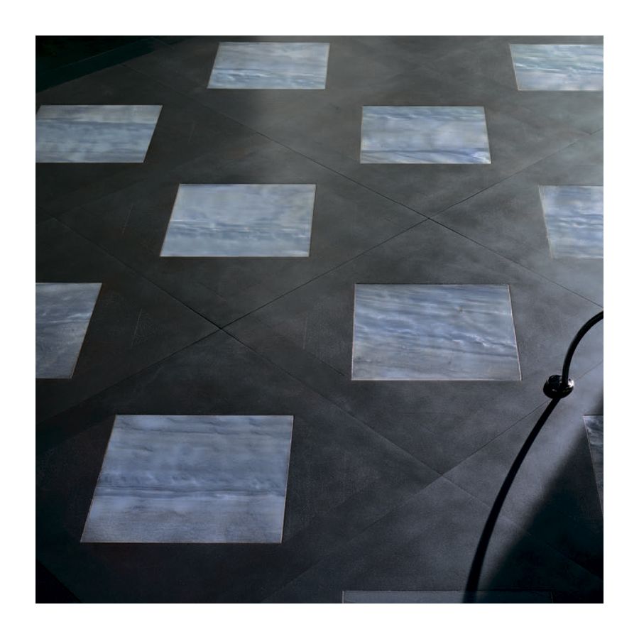 Wood Finish: Walnut Grey; Marble Finish: Light Blue