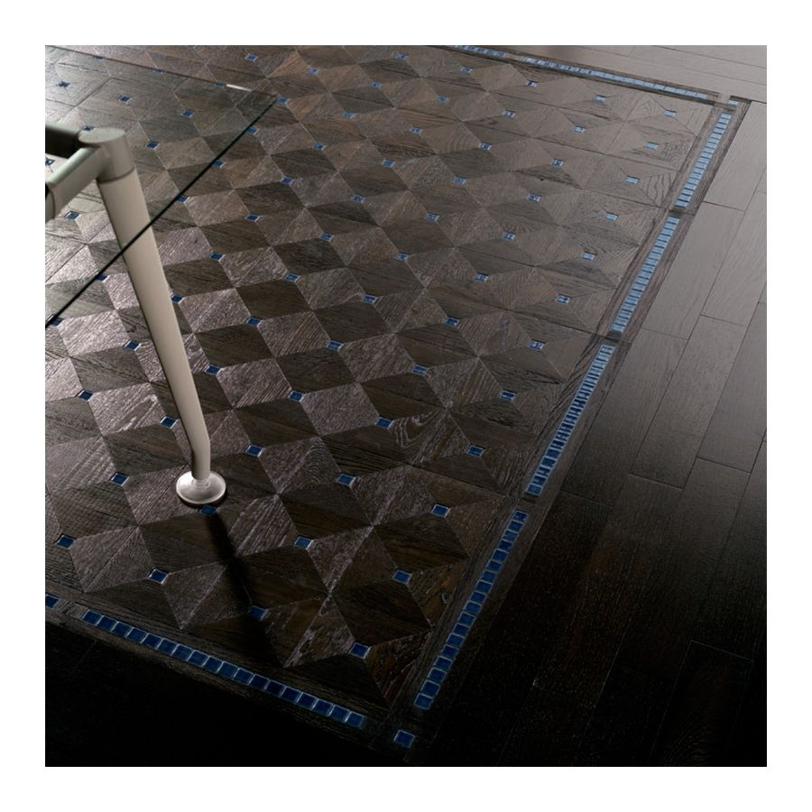 Wood Finish: Oak Black; Mosaic Finish: Blu