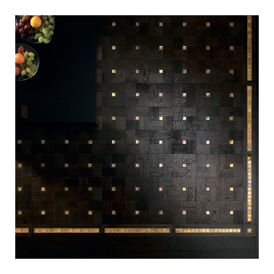 Wood Finish: Oak Black; Mosaic Finish: Yellow