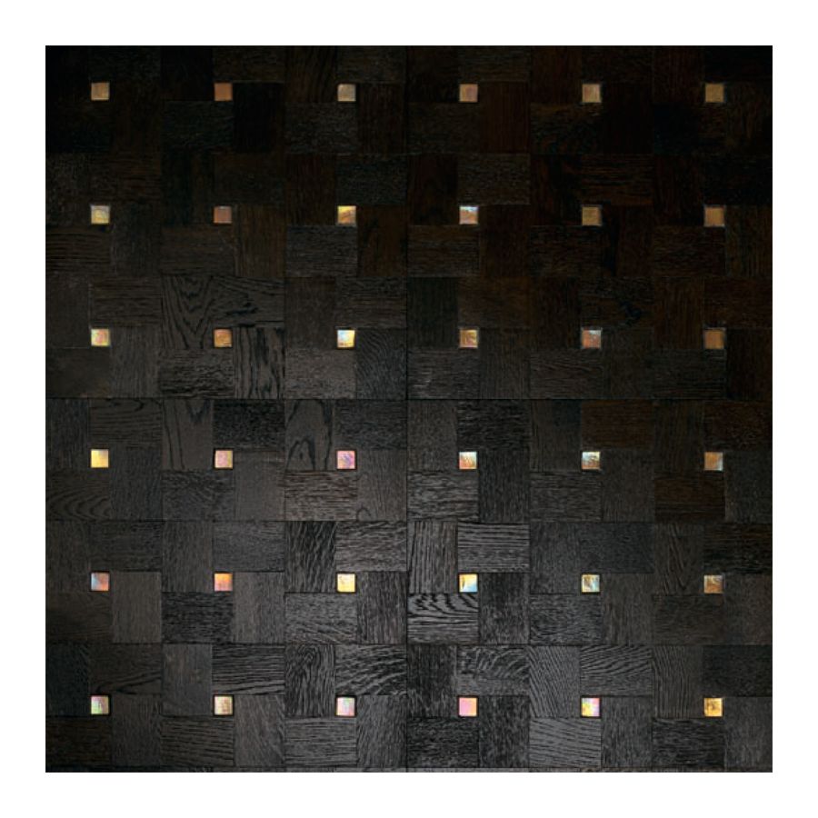 Wood Finish: Oak Black; Mosaic Finish: Yellow