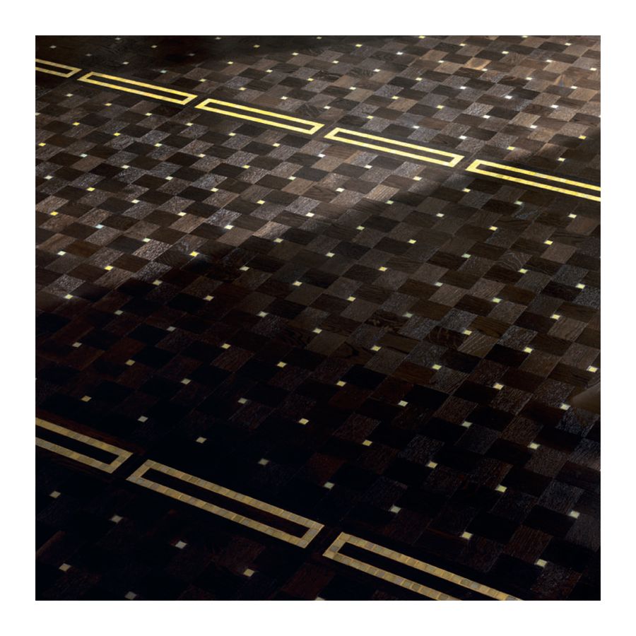 Wood Finish: Oak Black; Mosaic Finish: Yellow