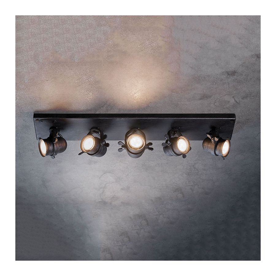 Ceiling spot lighting fixture / Iron nature finish