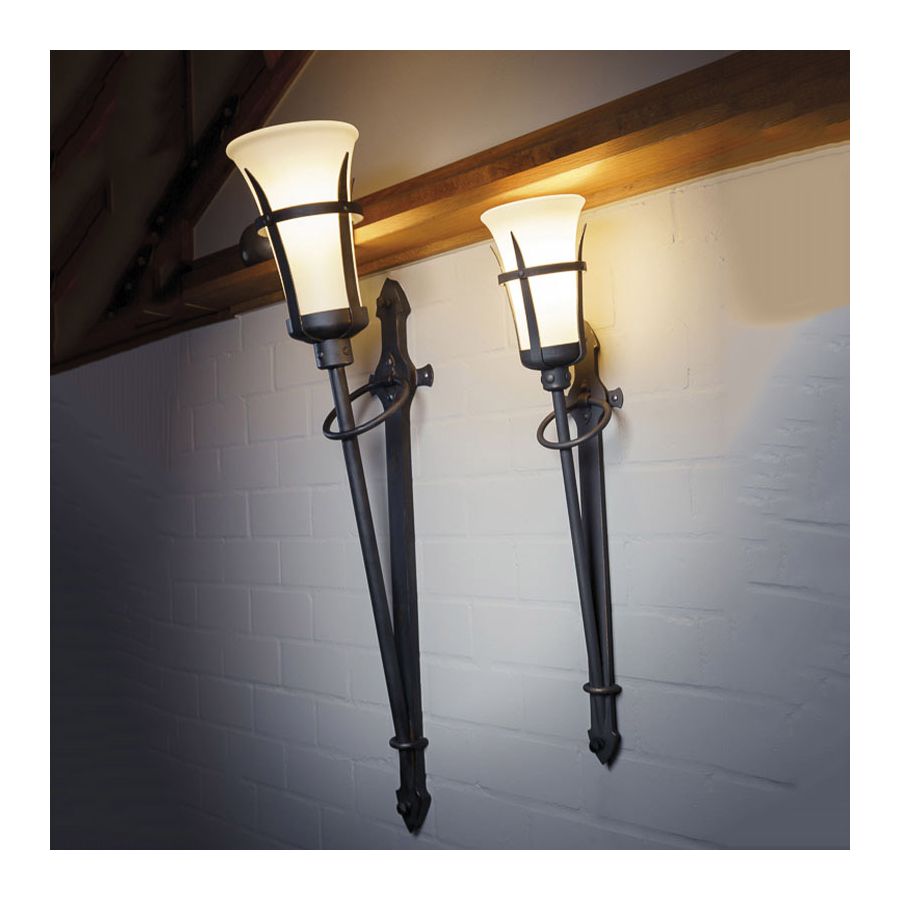 Wall lamp / Old bronze finish / Frosted glass