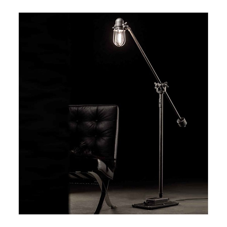 Floor lamp, tall lamp, consists of two elements, Iron nature finish