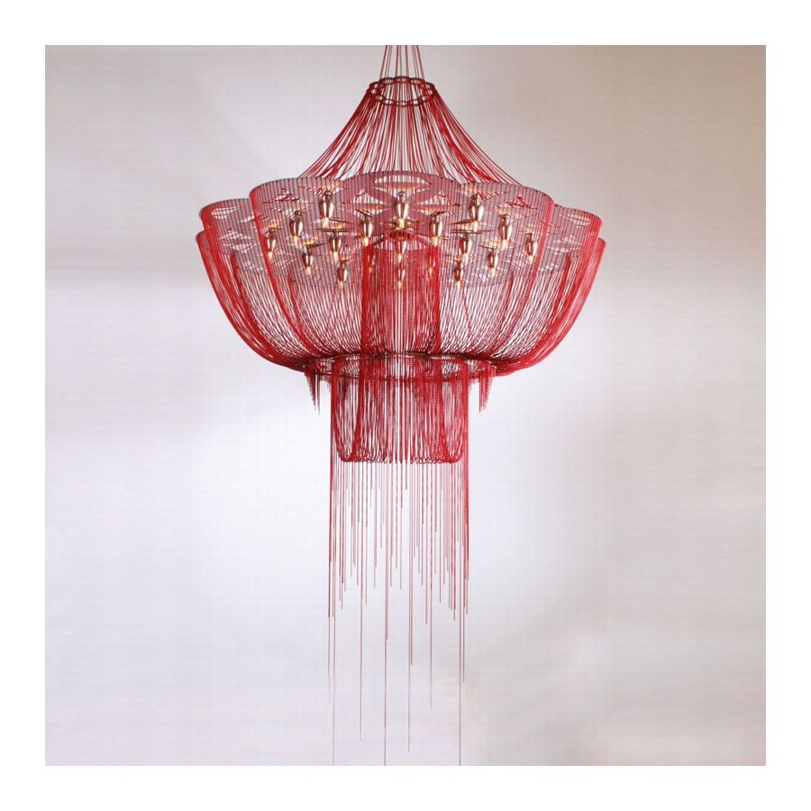 Red color range, 245 x 100 x 100 / inch.: 96.5" x 39" x 39" size