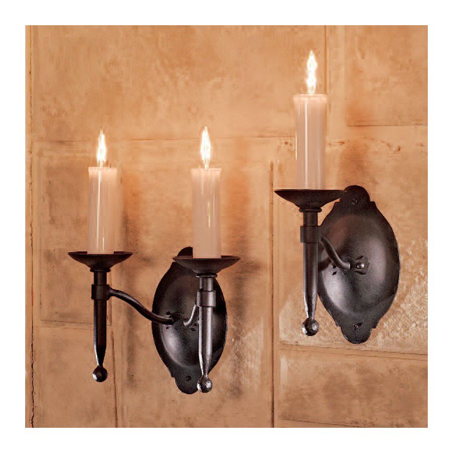 Old Black finish / Ivory candle cover out of glass