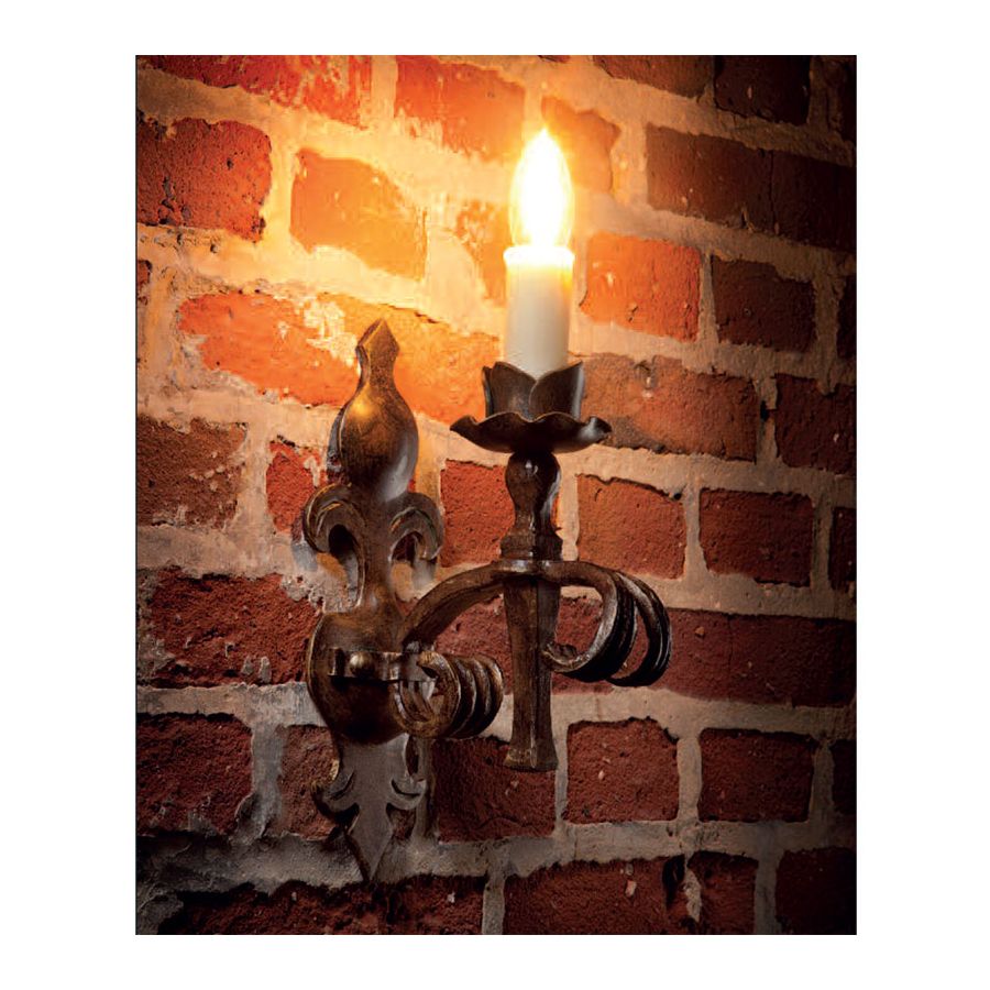 Wall lamp belonging to the indoor collection, hand-crafted, Patina finish