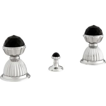 Bronces Mestre / Bidet Fittings / Three holes bidet set with Swarovski black crystal 033222.N00.50