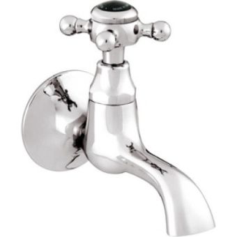Bronces Mestre / Washbasin Fittings / Single wall spout with black porcelain 035015.N00.50