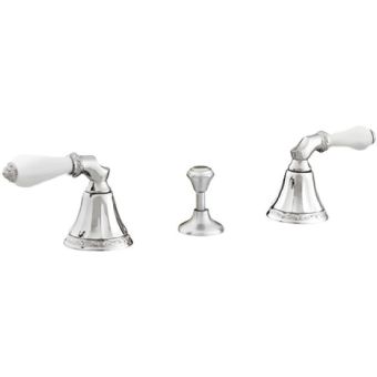 Bronces Mestre / Bidet Fittings / Three holes bidet set with white porcelain 058522.L00.50