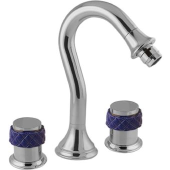 Bronces Mestre / Bidet Fittings / Three holes bidet set with blue porcelain 065521.A00.50